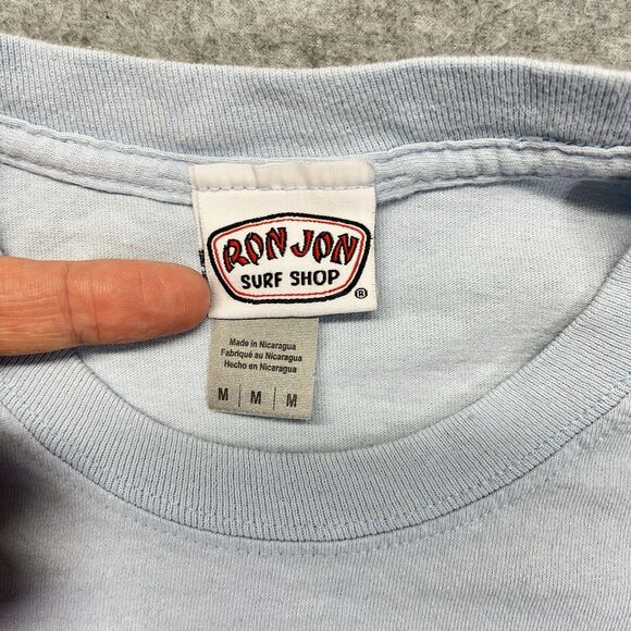 Ron Jon Surf Shop Orlando Long Sleeve T-Shirt Men’s M Light Blue Graphic Tee - Picture 3 of 12